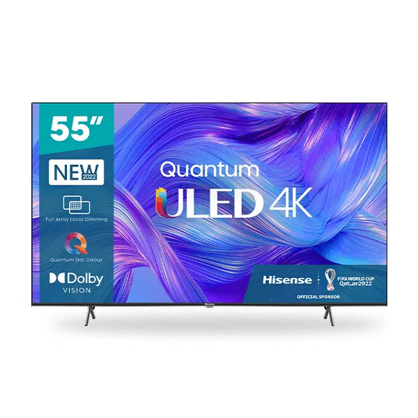 HISENSE LEDN55U6H 55'' QD Entry ULED; Full Array Local Dimming;Quantum Dot Colour;Game Mode Pro; Dolby Vision IQ;Dolby Atmos;HDR