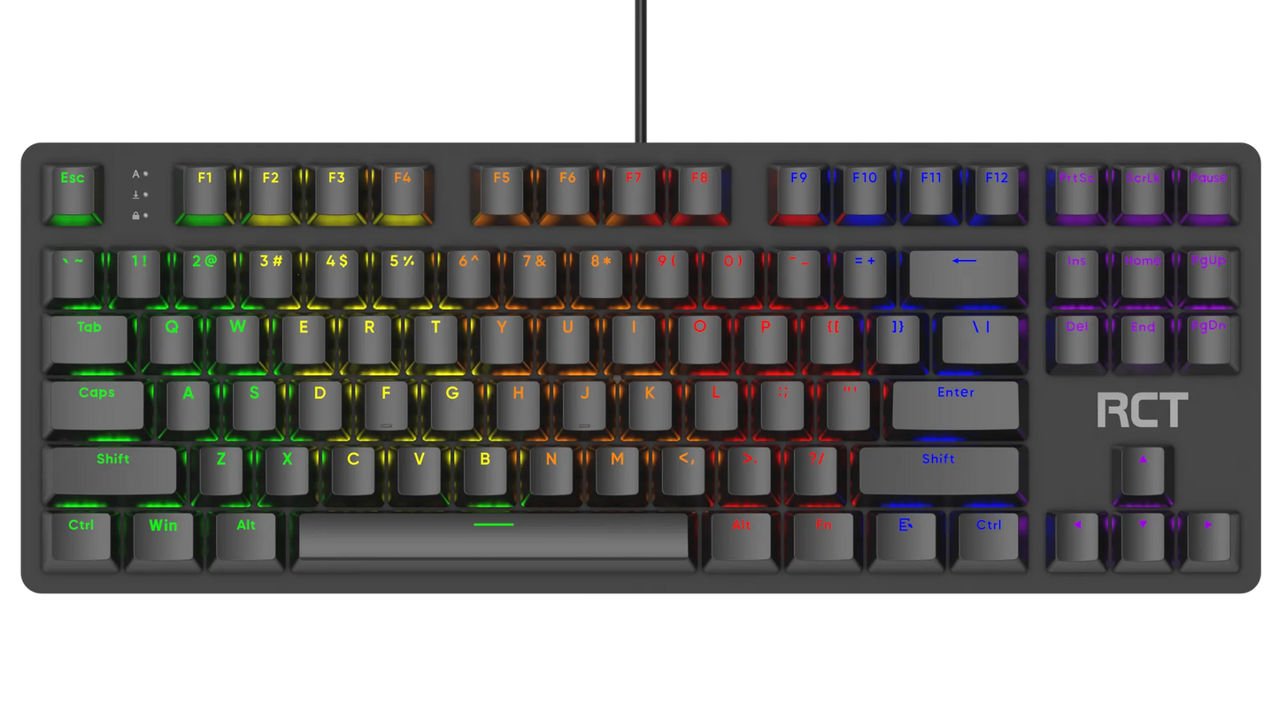 RCT HyperKeyTKL 87 keys Mechanical Gaming Keyboard; Blue mechanical switches; Multi Color LED Backlight.